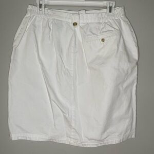 Karen Scott 100% Cotton White Denim Skirt